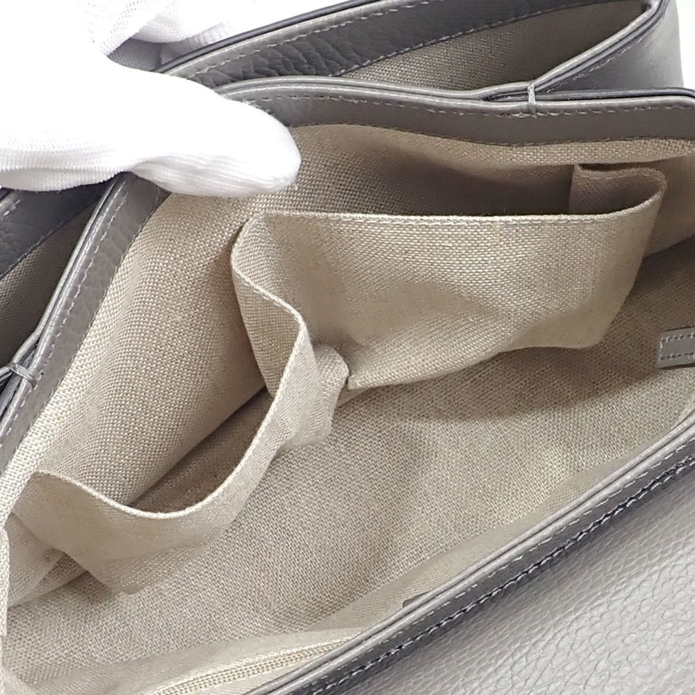 Gucci Women's Gray Calfskin Handbag 510302 with Interlocking G - Picture 9 of 9